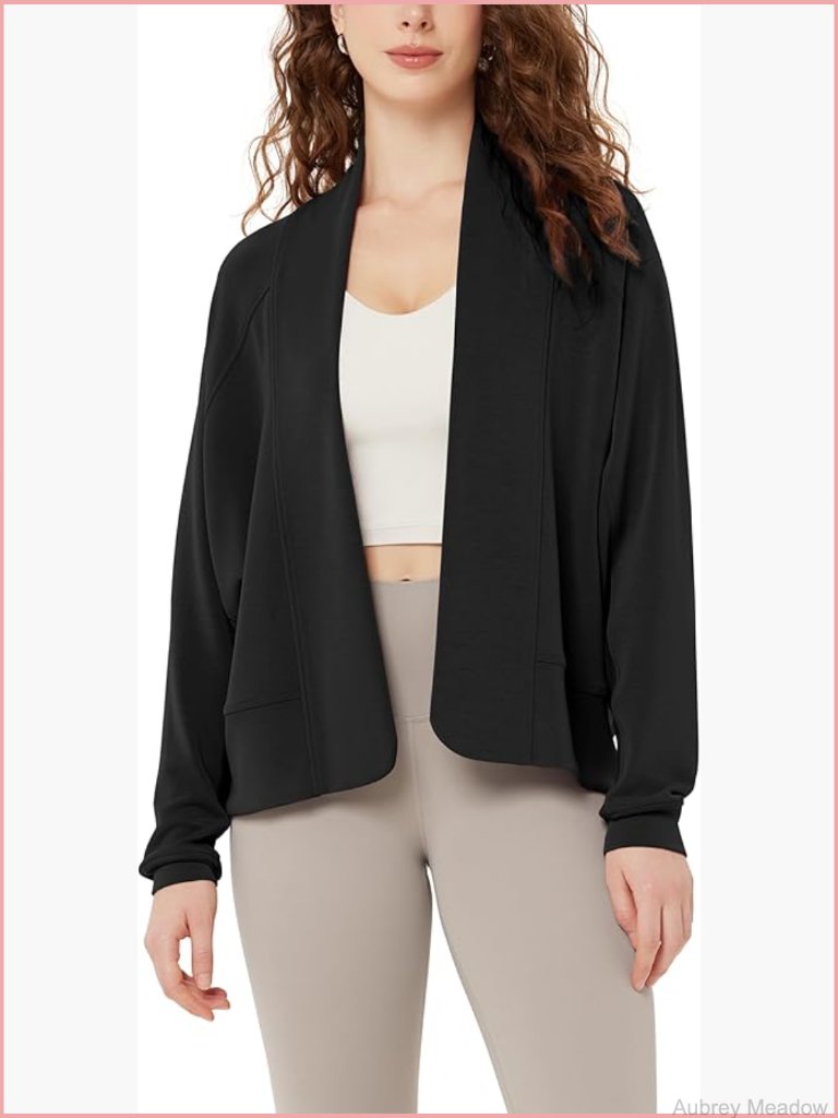 Modal Soft Open Front Cardigan Long Sleeve Wrap Drape Casual